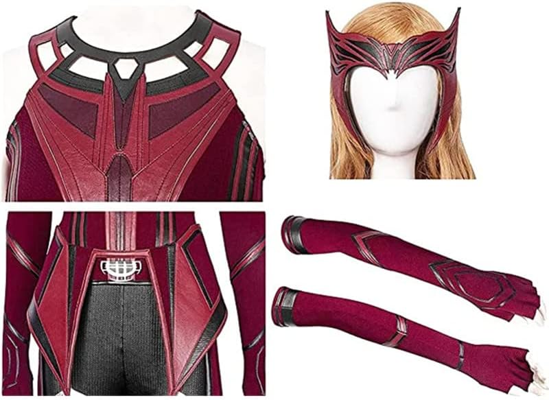 Scarlet Witch Halloween Costume Set with Dress & Accessories