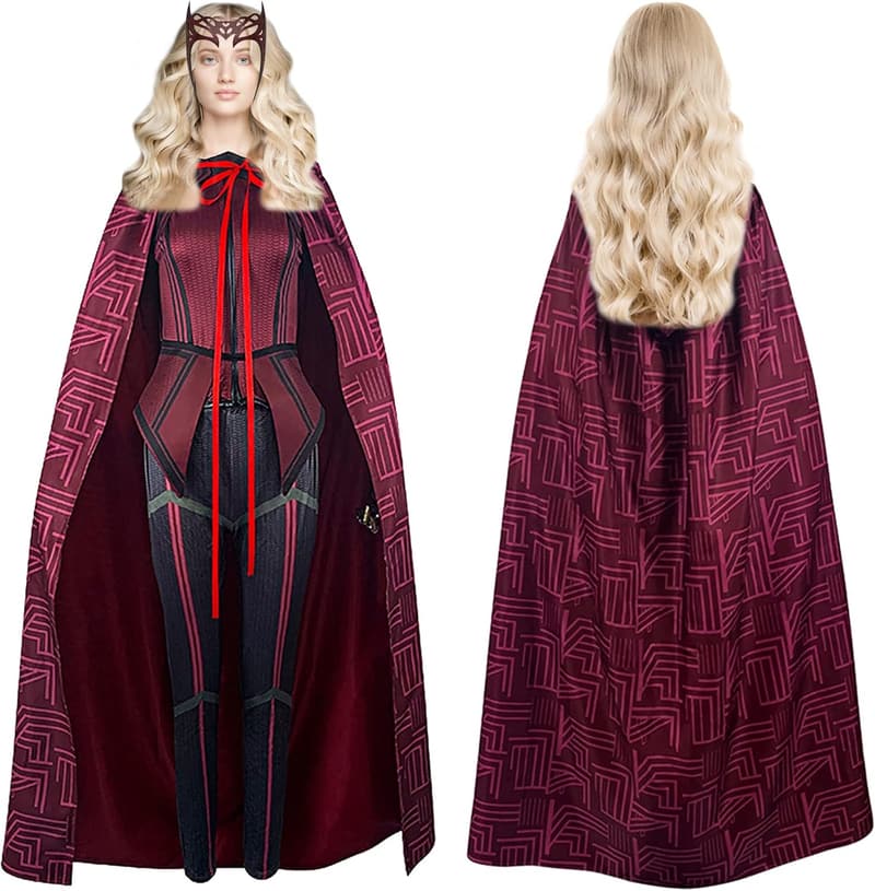 Scarlet Witch Cosplay Costume for Women, 7PCS Halloween Outfit