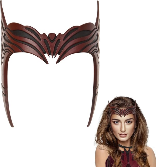 Scarlet Red Witch Crown Mask for Halloween Cosplay