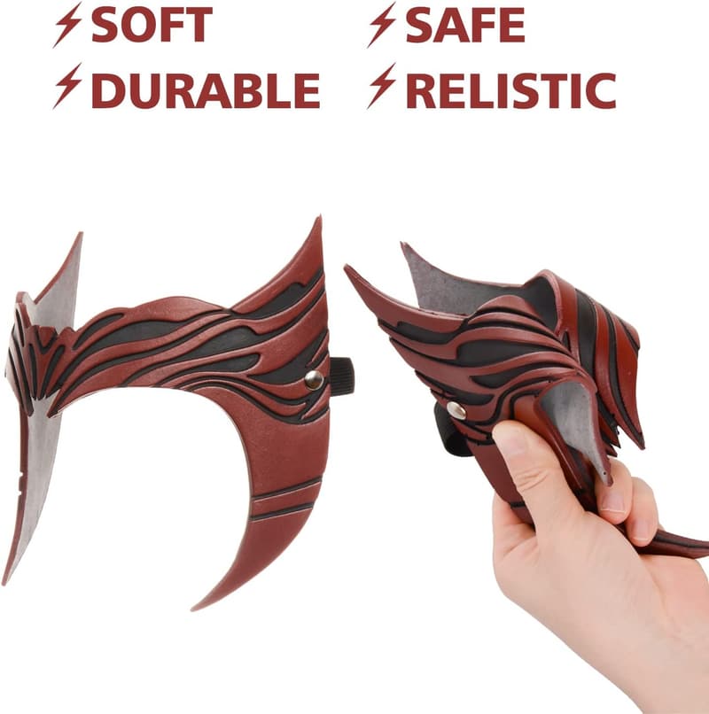 Scarlet Red Witch Crown Mask for Halloween Cosplay