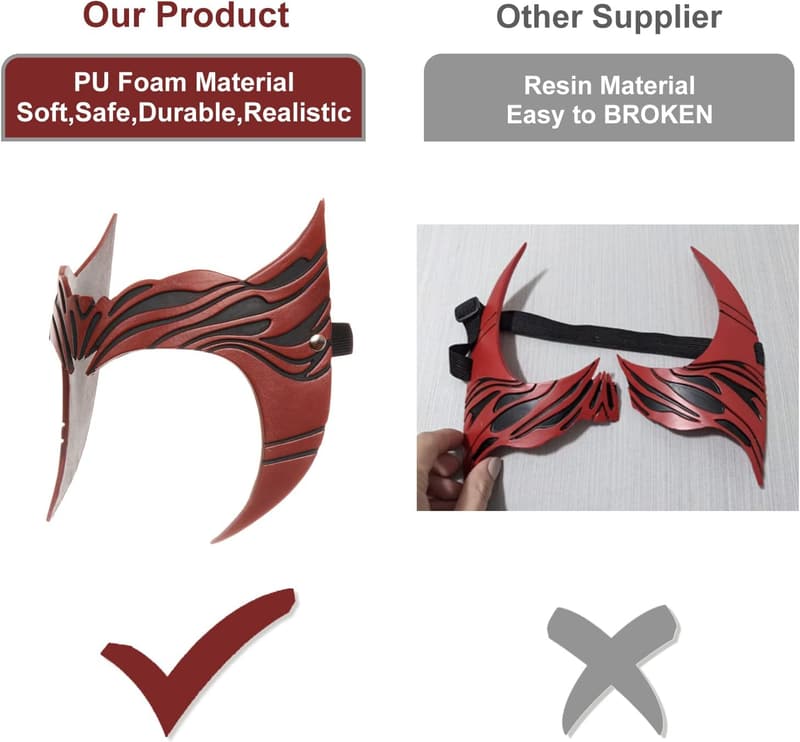 Scarlet Red Witch Crown Mask for Halloween Cosplay