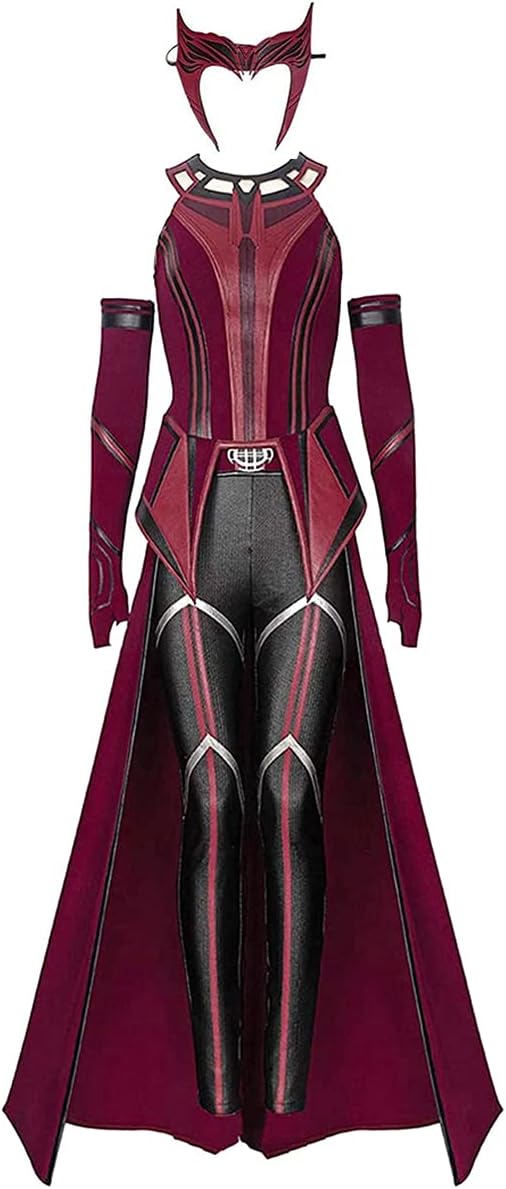 Scarlet Witch Cosplay Costume Set with Cloak and Headwear