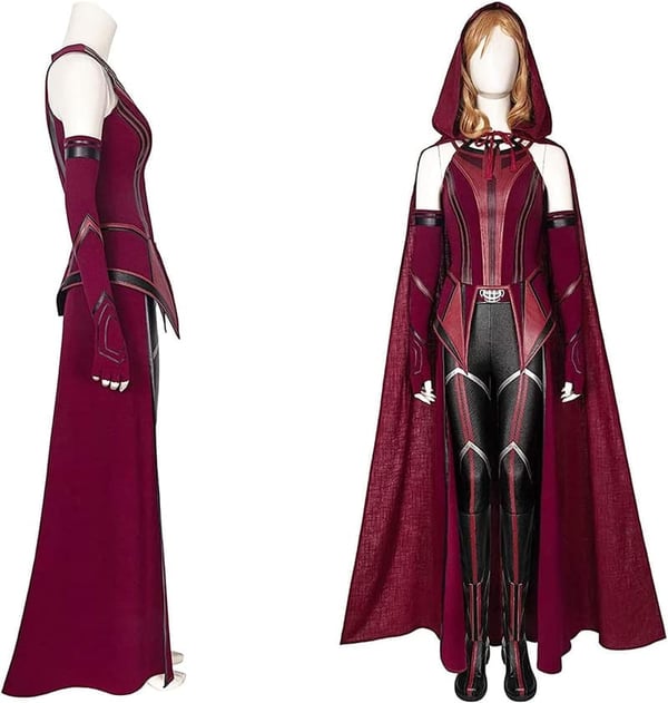 Scarlet Witch Cosplay Costume Set with Cloak and Headwear
