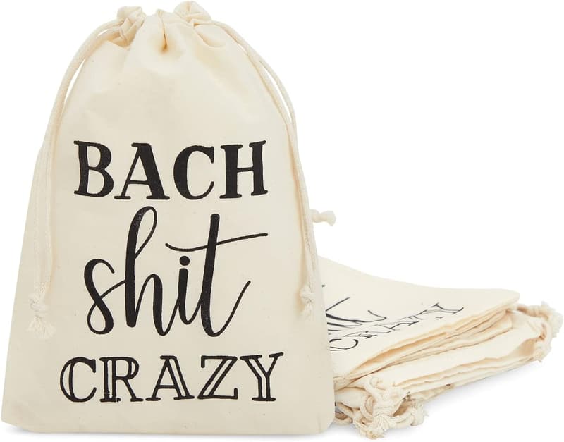 Bachelorette Party Favor Bags - 12 Cotton Drawstring, 6x8 in