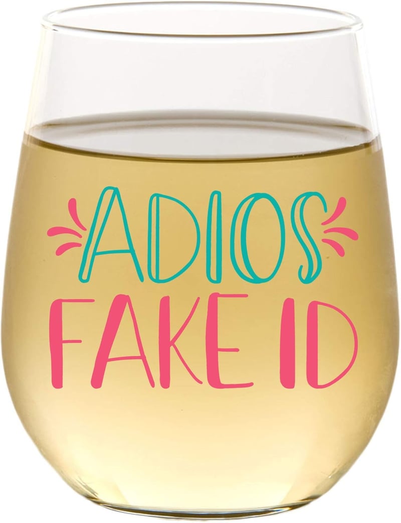 21st Birthday Stemless Wine Glass Gift for Her - 15oz