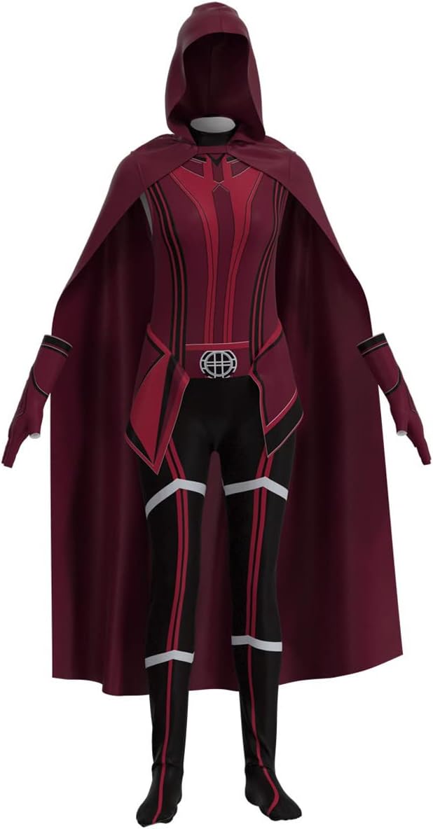 Scarlet Witch Costume for Girls - Jumpsuit with Cloak & Headpiece