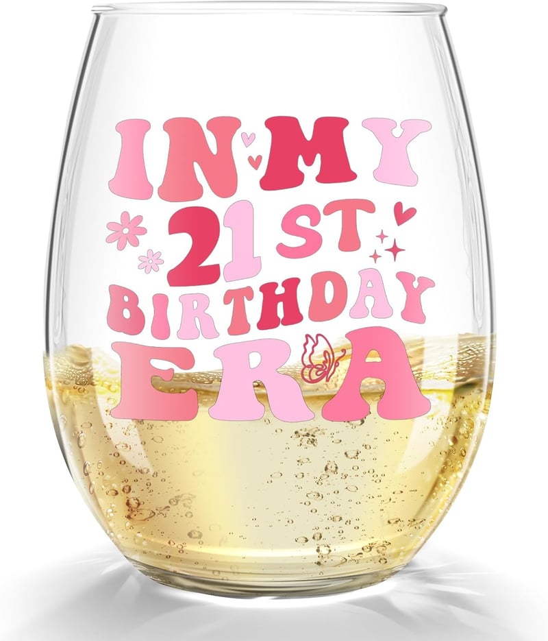 21st Birthday Wine Glass - Funny Gift for Her