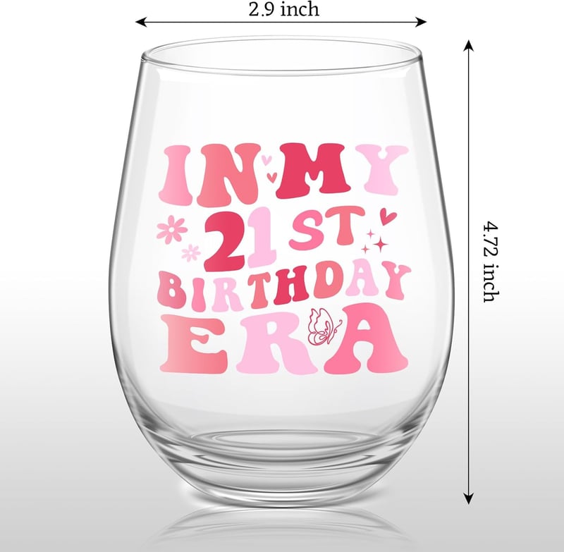 21st Birthday Wine Glass - Funny Gift for Her