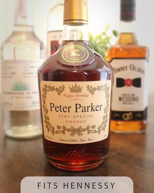 Personalized Hennessy Cognac Bottle Label