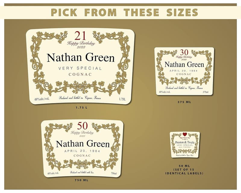 Personalized Hennessy Cognac Bottle Label