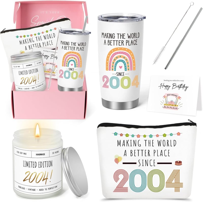 21st Birthday Gift Basket with Funny 20oz Tumbler for Her