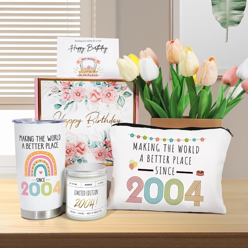 21st Birthday Gift Basket with Funny 20oz Tumbler for Her