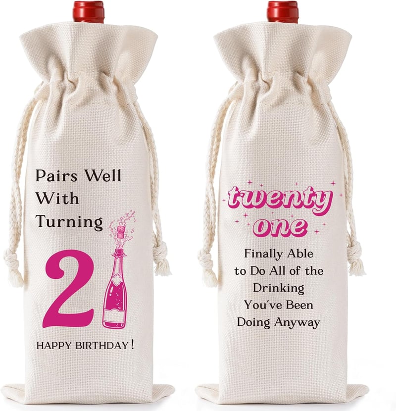 21st Birthday Wine Bag for Her - Funny Gift for Girls