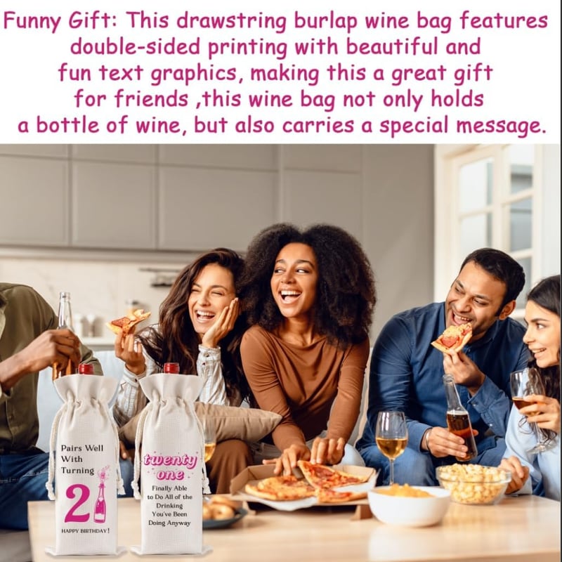 21st Birthday Wine Bag for Her - Funny Gift for Girls