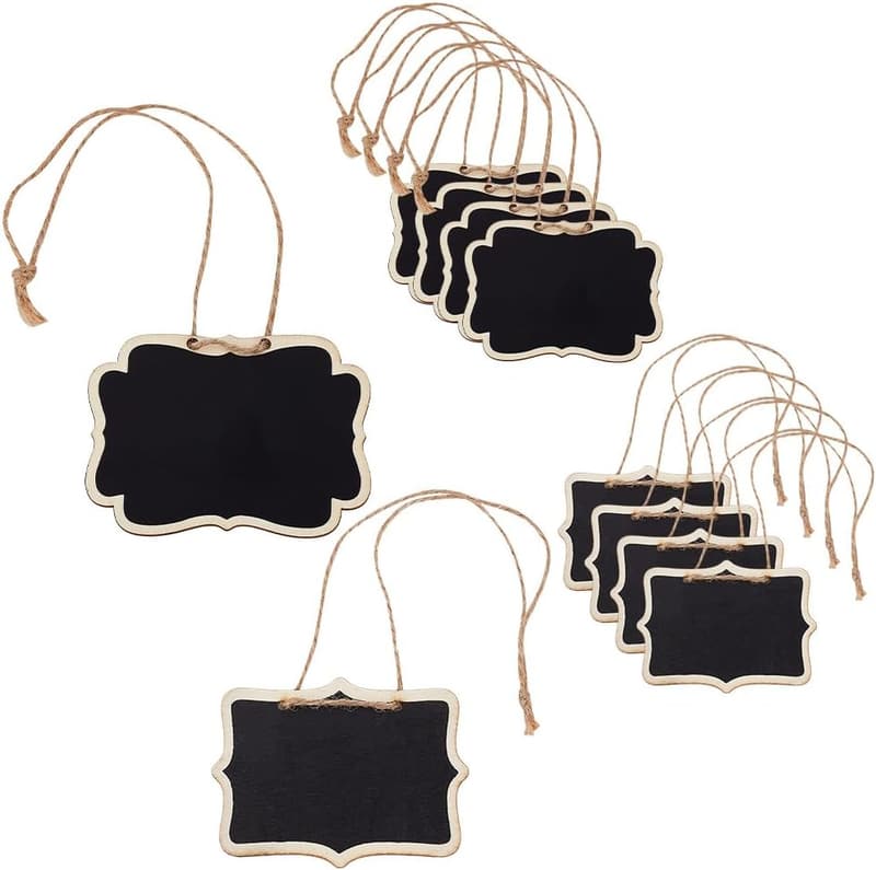 Custom Wooden Decanter Tags - 10pcs Mini Chalkboard Signs