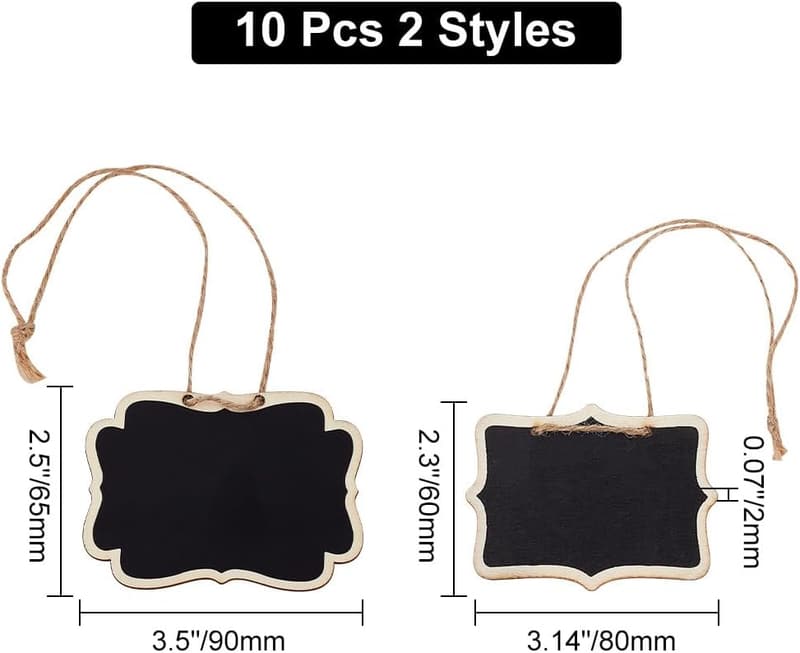 Custom Wooden Decanter Tags - 10pcs Mini Chalkboard Signs