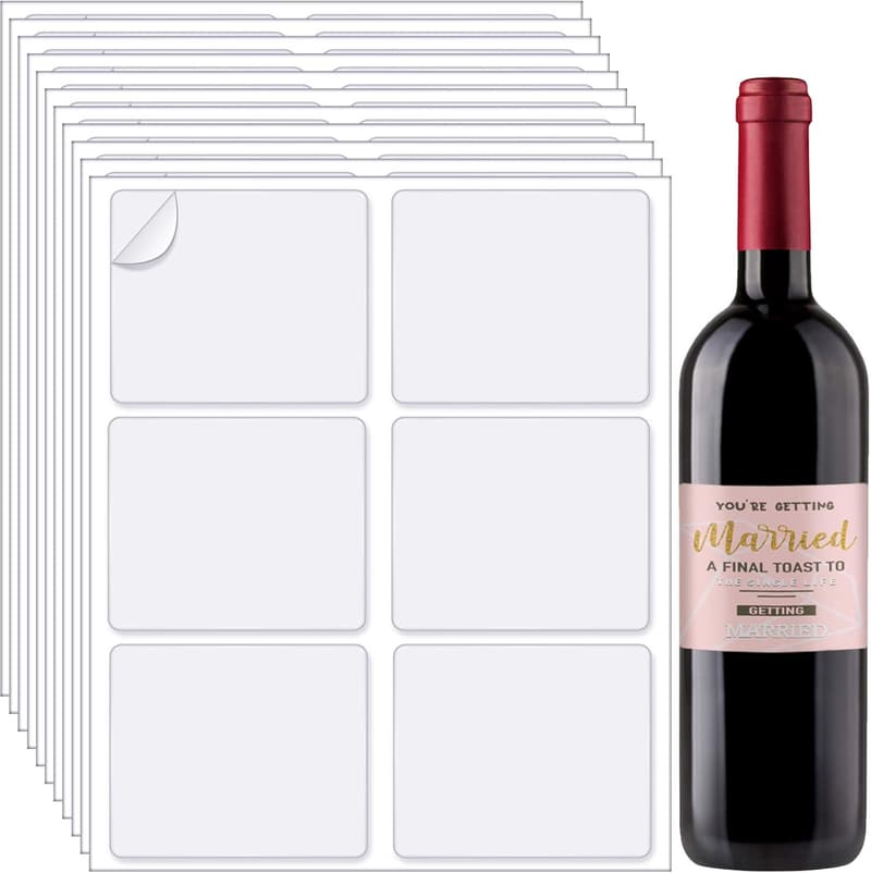 Printable Matte White Wine Bottle Labels - 4