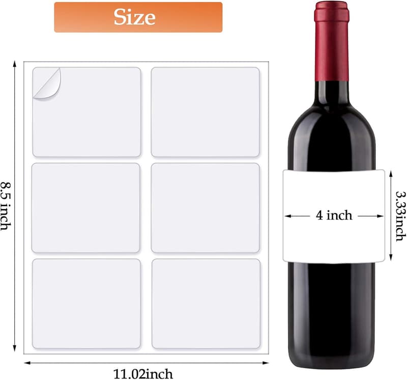 Printable Matte White Wine Bottle Labels - 4
