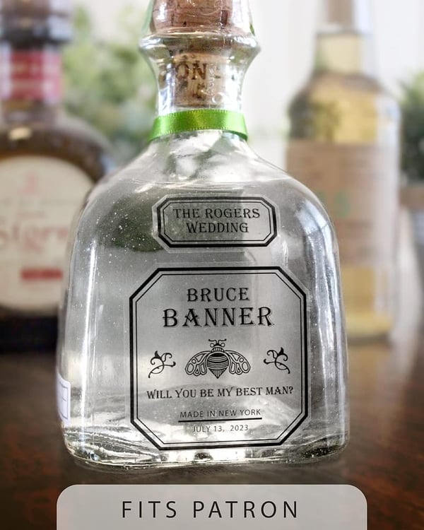 Personalized Label for Patron Tequila Bottles