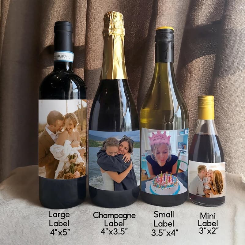 Personalized Champagne Wine Bottle Labels for Engagement