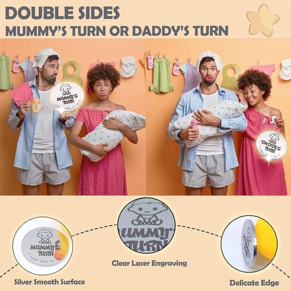 Funny Double-Sided Silver Decision Coin in Handmade Box for New Parents