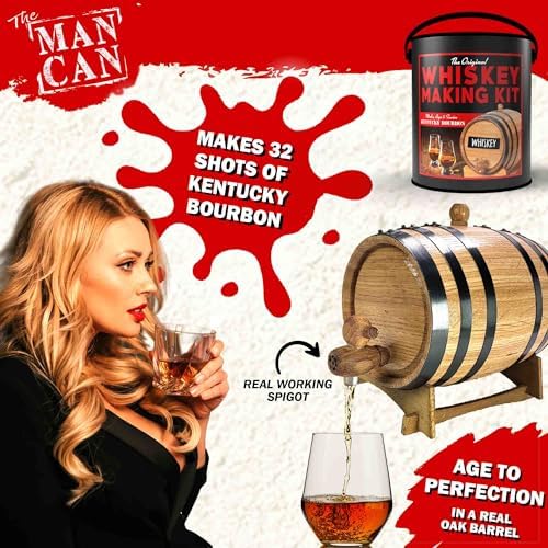 DIY Whiskey Making Kit with 1L Oak Barrel & Bourbon Essence