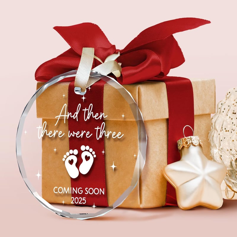 Unique Baby Pregnancy Announcement Glass Ornament 2025 for Parents