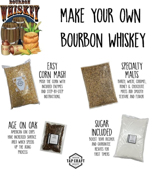 Home Bourbon Making Kit - Perfect Gift for Whiskey Lovers