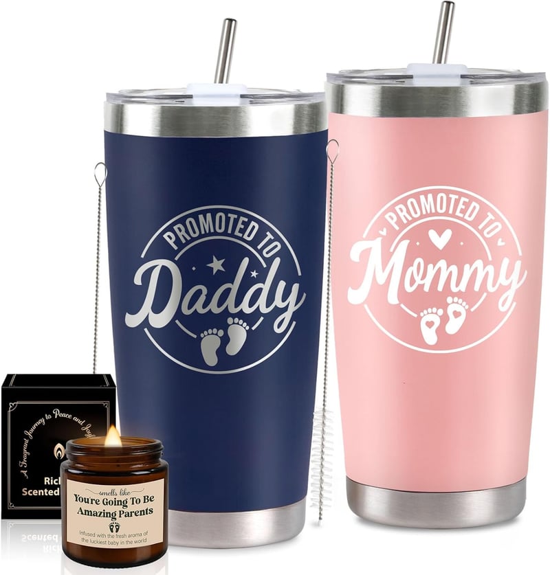 New Parents 20Oz Tumbler Set - Cool Gifts for Couples