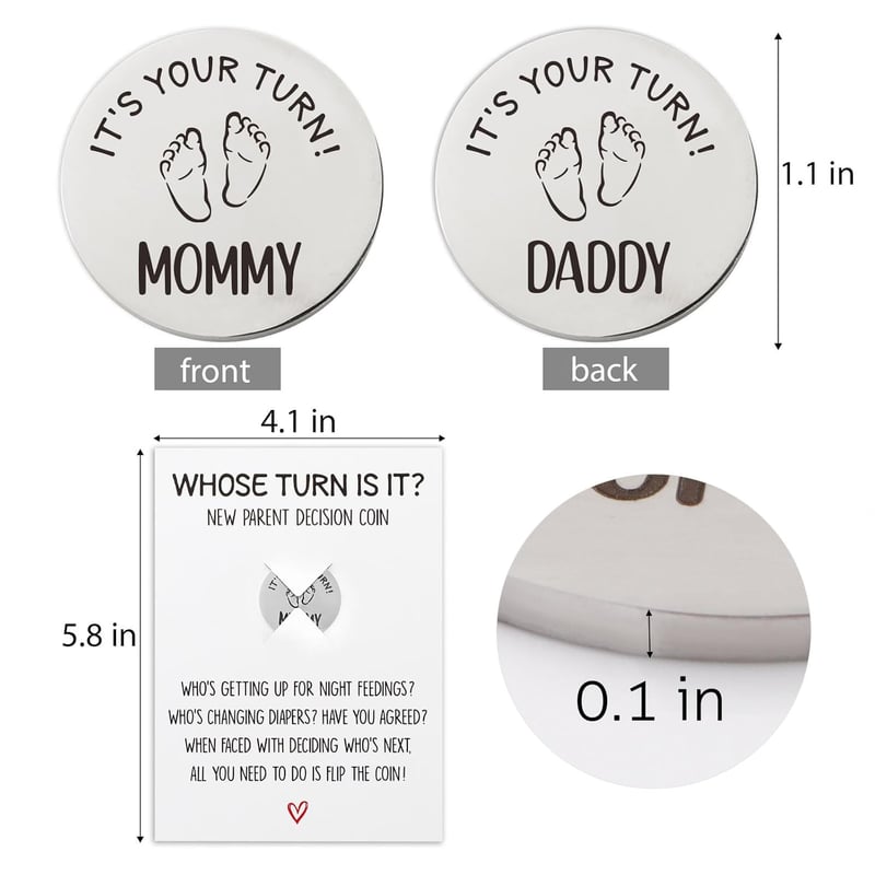 Expecting Mom Decision Coin - Fun Gift for New Parents