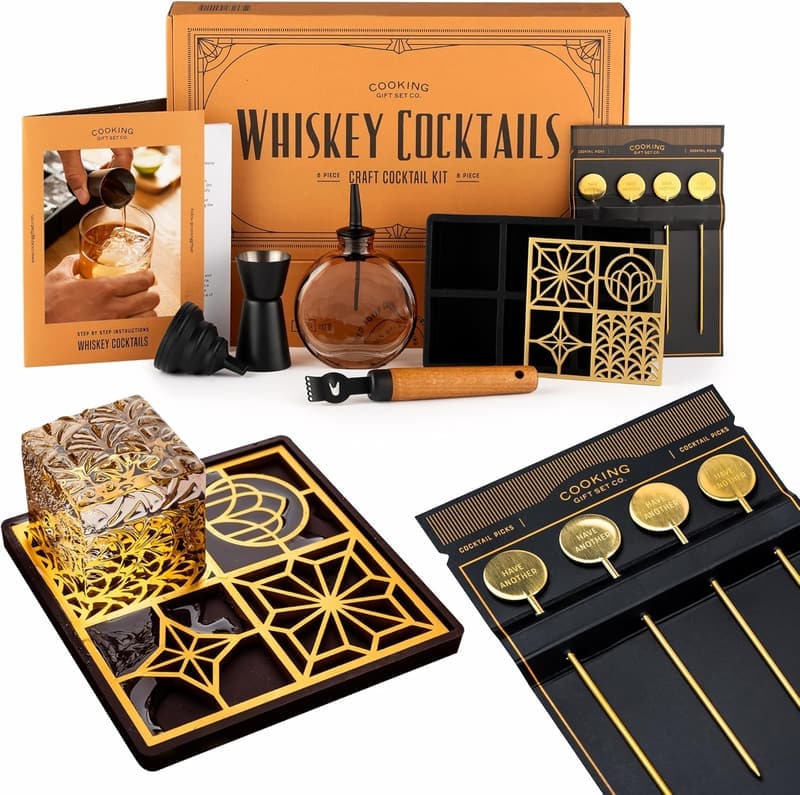 Mother's Day Whiskey Cocktail Kit with Engraved Ice Cube Mold
