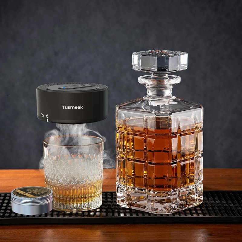 Electric Whiskey Smoker Kit - No Butane, 6 Flavor Wood Chips