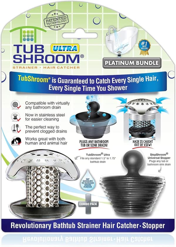 TubShroom Ultra Hair Catcher Strainer - Stainless Steel