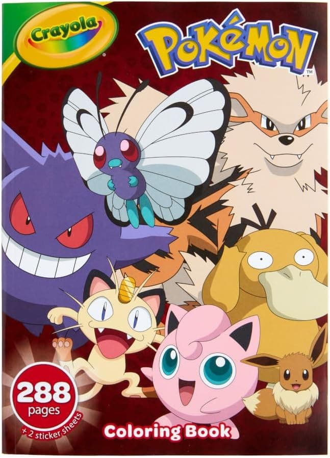 Pokemon Giant Coloring Book with Stickers for Kids & Adults