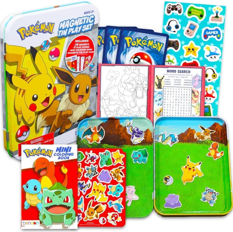 Pokemon Magnetic Play Set - 36-Piece Activity Kit for Kids