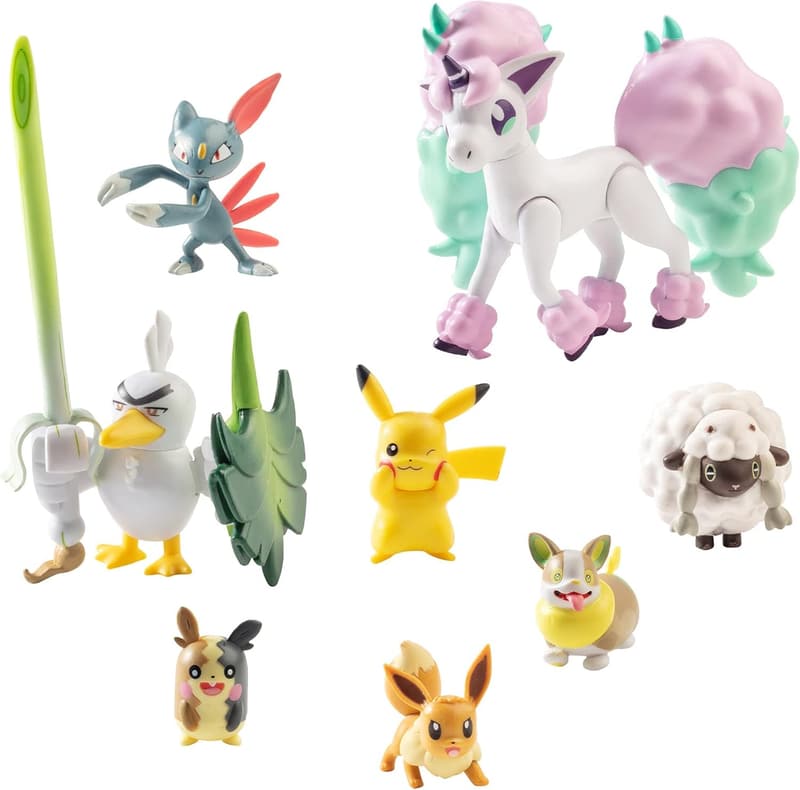 Pokemon 8-Pack Battle Ready Toy Set - Includes Ponyta & Pikachu