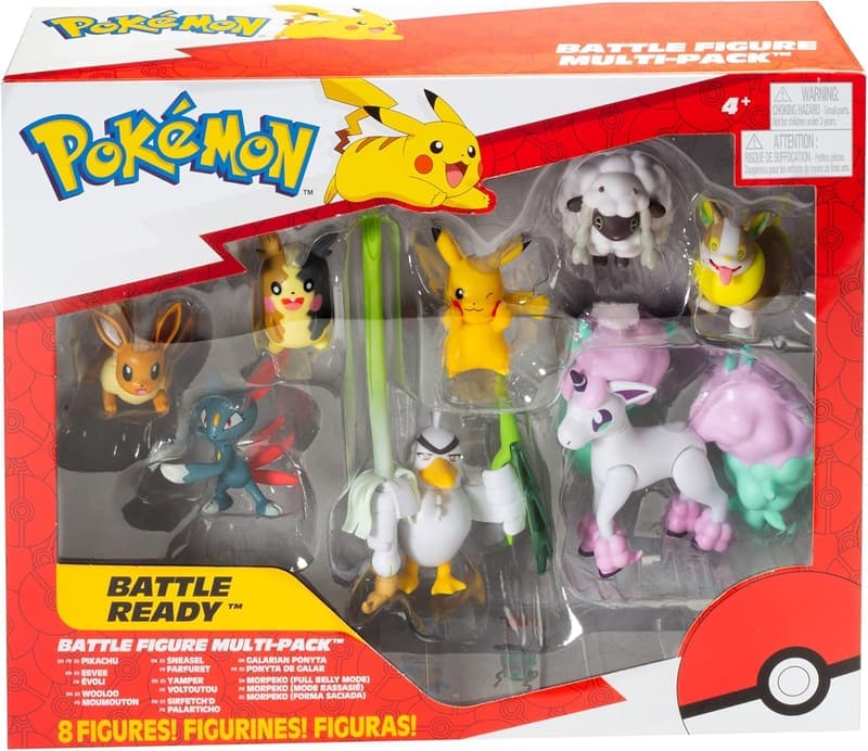 Pokemon 8-Pack Battle Ready Toy Set - Includes Ponyta & Pikachu