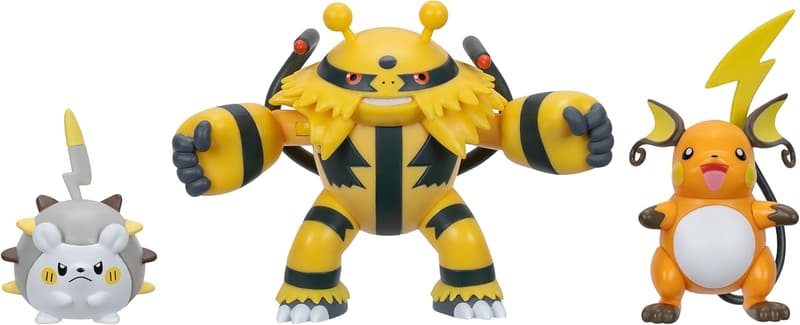 Pokemon Battle Figures Set - Includes 2-Inch Togedemaru & Raichu, 3-Inch Electivire