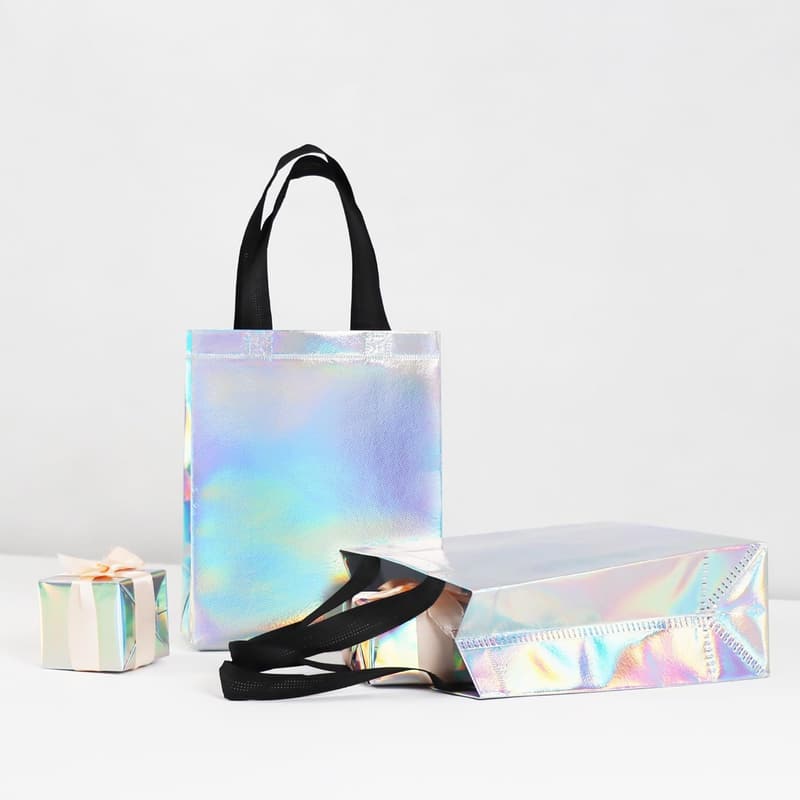 Iridescent Reusable Party Bags - Set of 9 for Birthdays & Weddings