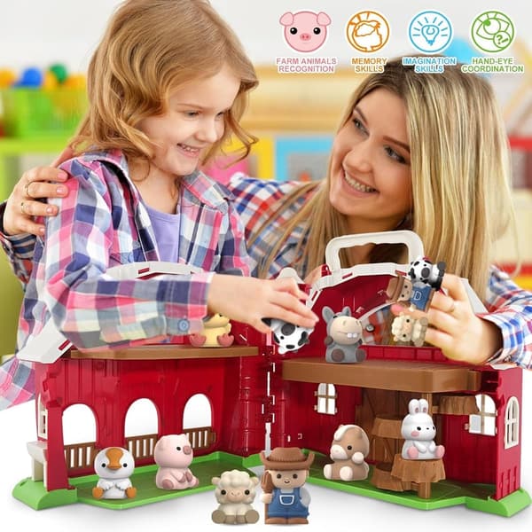 Big Barn Farm Playset for Toddlers - Montessori Easter Gift
