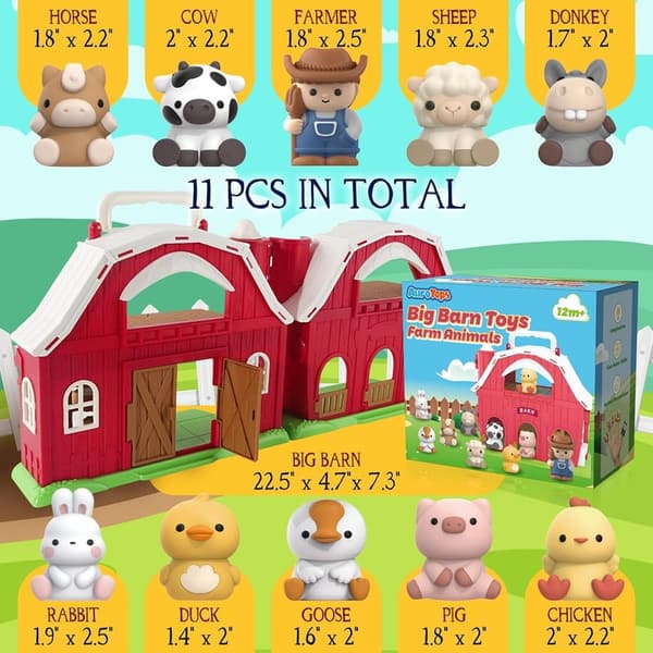 Big Barn Farm Playset for Toddlers - Montessori Easter Gift