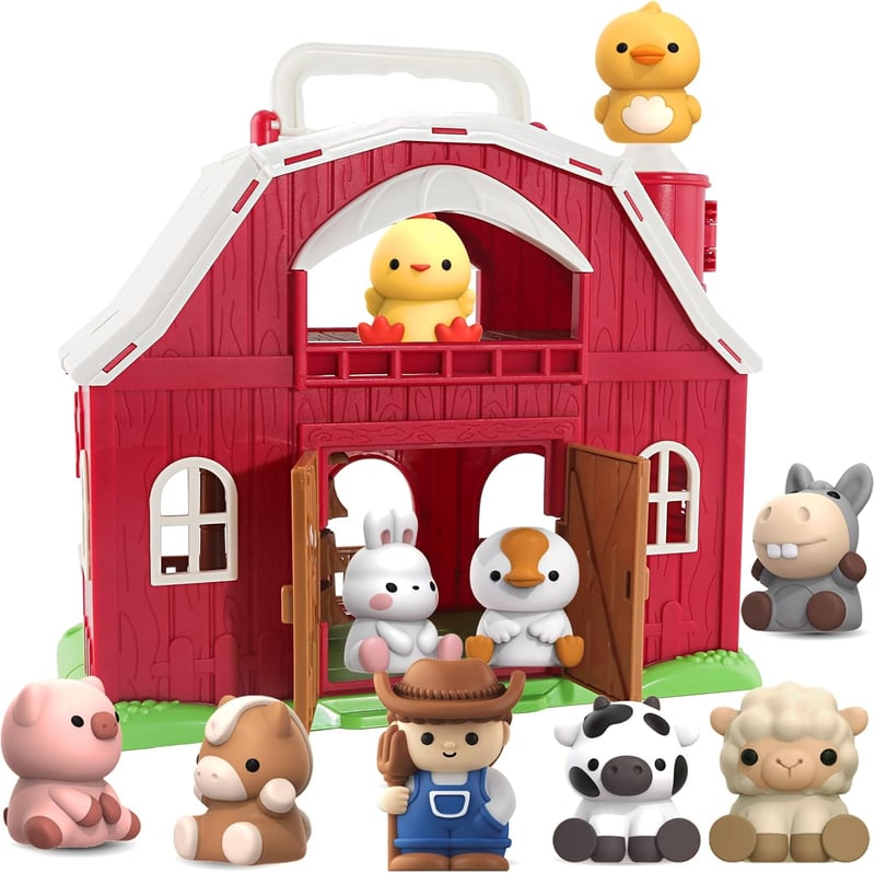 Farm Pretend Playset with Big Barn - Educational Toy for Toddlers