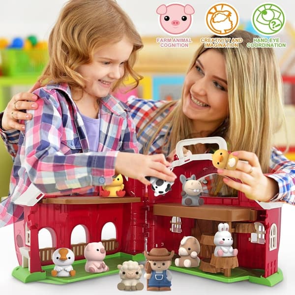 Farm Pretend Playset with Big Barn - Educational Toy for Toddlers
