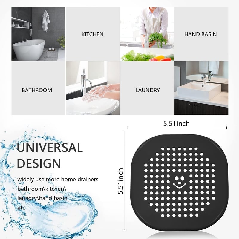 Silicone Drain Hair Catcher Set for Shower & Kitchen