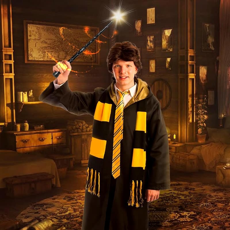 Rechargeable Golden Magic Wizard Wand for Kids' Parties