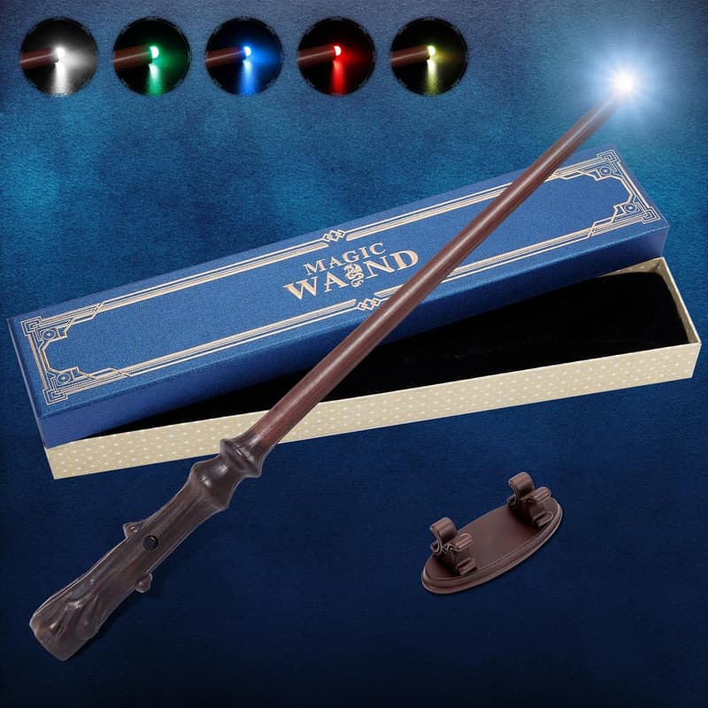 Rechargeable Illuminating Wizard Wand with Mini Stand for Kids