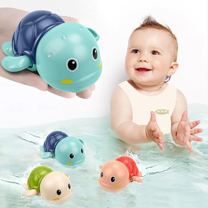 Floating Wind-Up Turtle Bath Toys for Toddlers (1-3 Years)