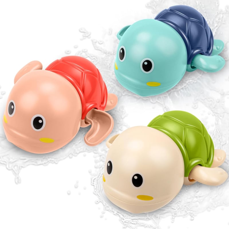 Floating Wind-Up Turtle Bath Toys for Toddlers (1-3 Years)
