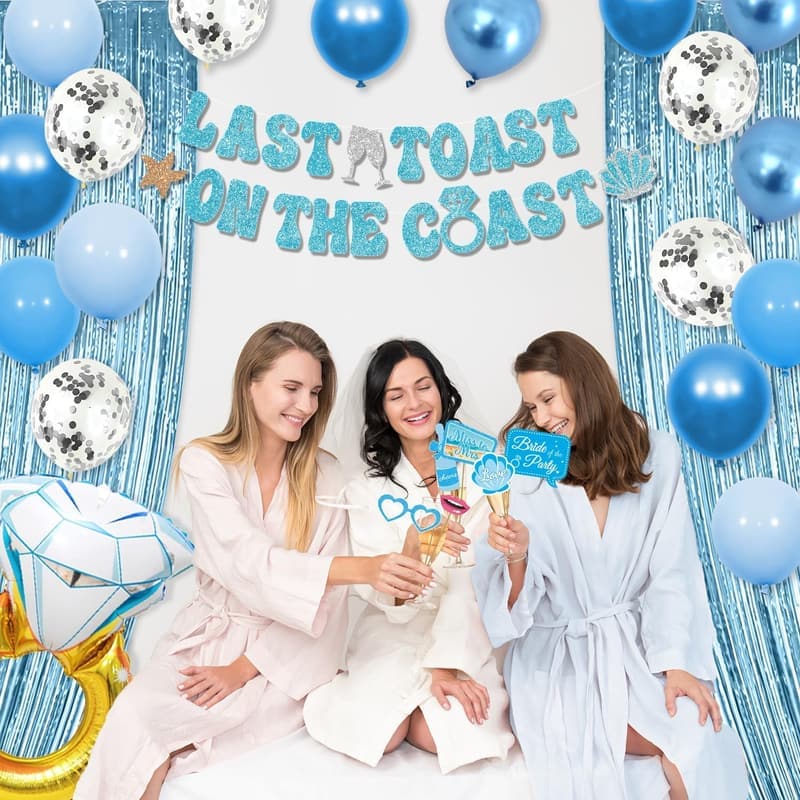 Bachelorette Party Decorations - Blue Banner, Balloons & Tattoos