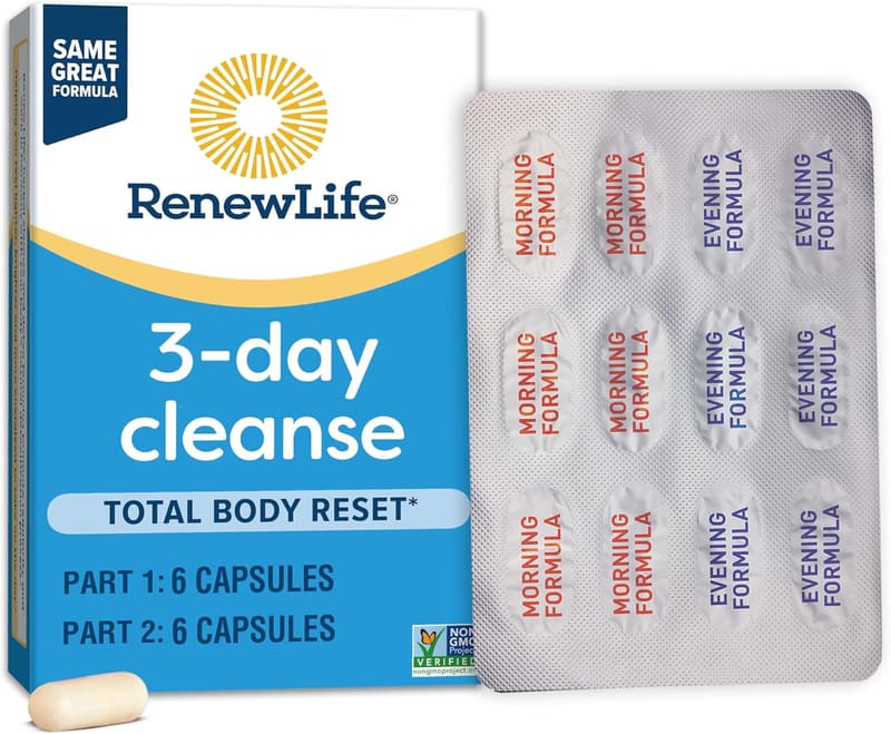 3-Day Detox Cleanse Capsules for Digestive Wellness, 12 Count